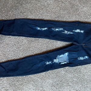 Distressed Dark Wash Fashion Nova Jeans